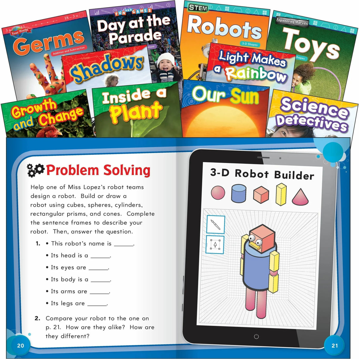 Shell Education STEM Grade 1 10-Book Set - Engaging Printed Books - Learning & Activities