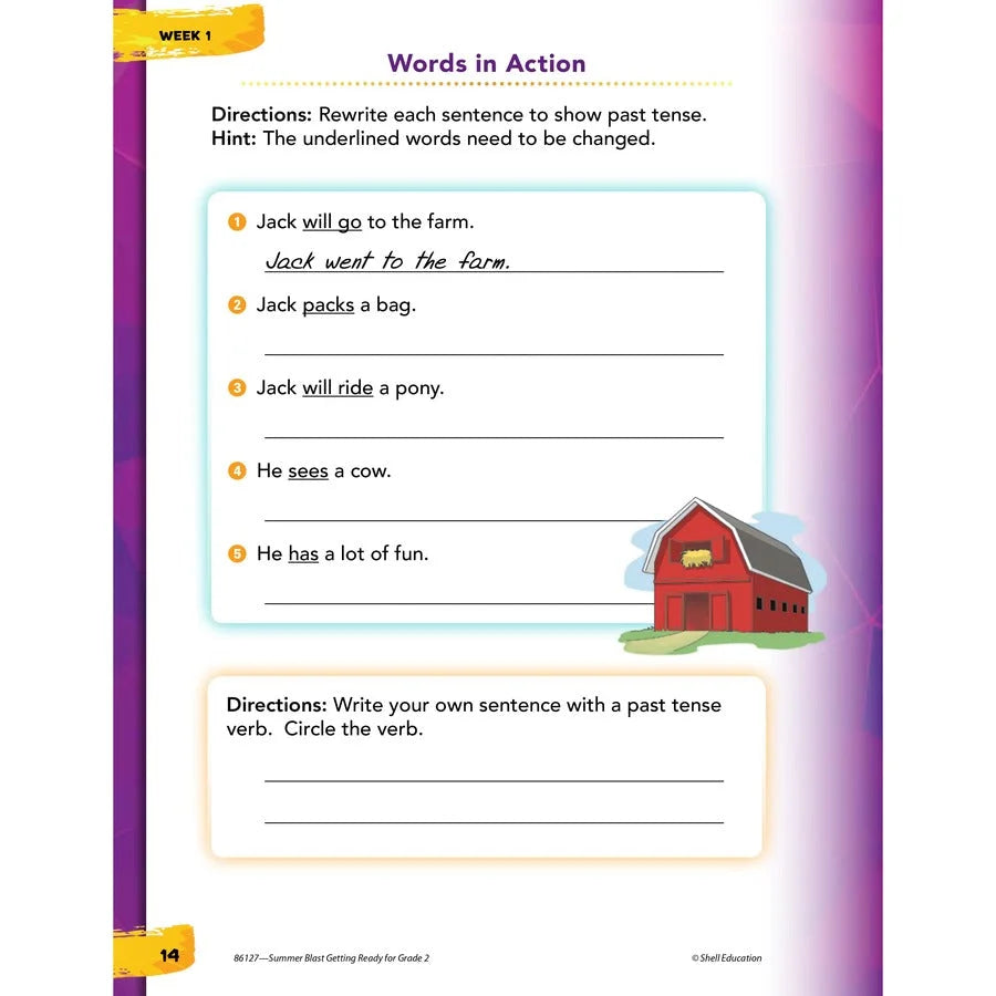 Shell Education Summer Blast Spanish Workbook - Grade 1-2 - Printed Book - Learning Books & Activities