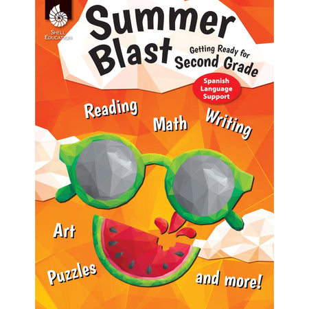 Shell Education Summer Blast Spanish Workbook - Grade 1-2 - Printed Book - Learning Books & Activities
