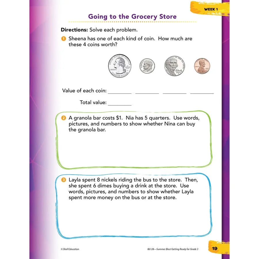 Shell Education Summer Blast Spanish Workbook - Grade 2-3 - Bilingual Learning - Books & Activities