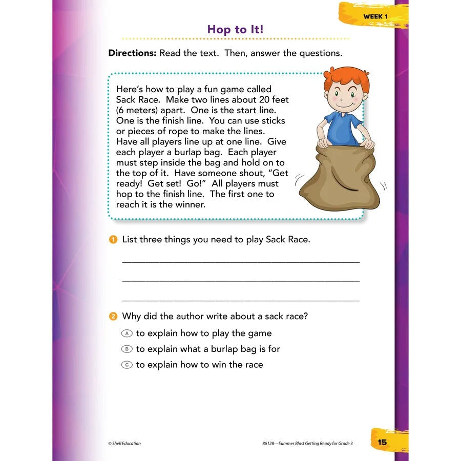 Shell Education Summer Blast Spanish Workbook - Grade 2-3 - Bilingual Learning - Books & Activities