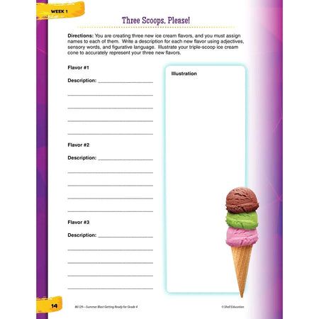 Shell Education Summer Blast Spanish Workbook - Grade 3-4 - Bilingual Learning - Books & Activities