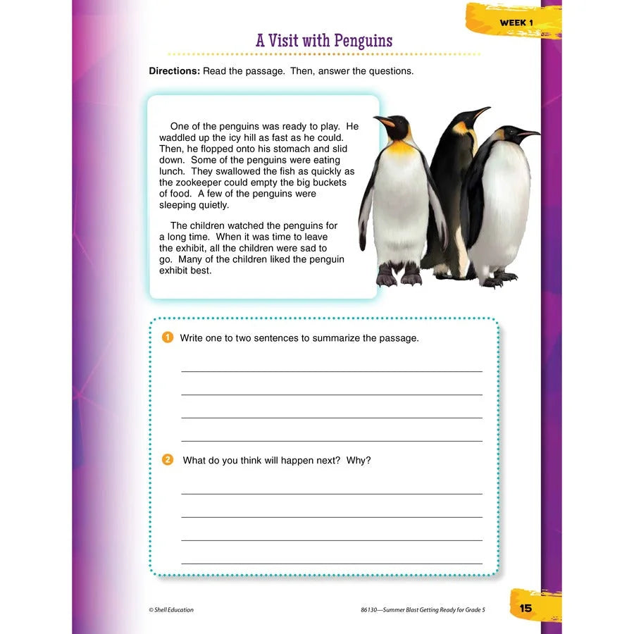 Shell Education Summer Blast Spanish Workbook - Grade 4-5 - Bilingual Learning - Books & Activities