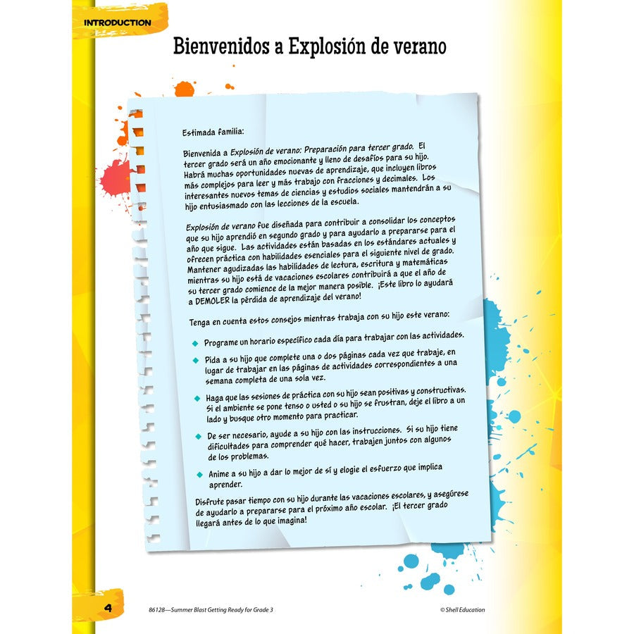 Shell Education Summer Blast Spanish Workbook Printed Book - Alternate-Image2