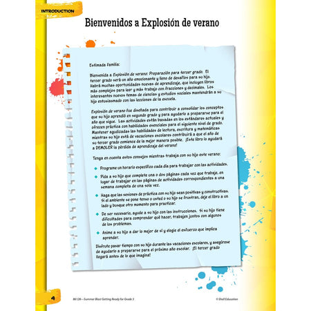 Shell Education Summer Blast Spanish Workbook Printed Book - Alternate-Image2