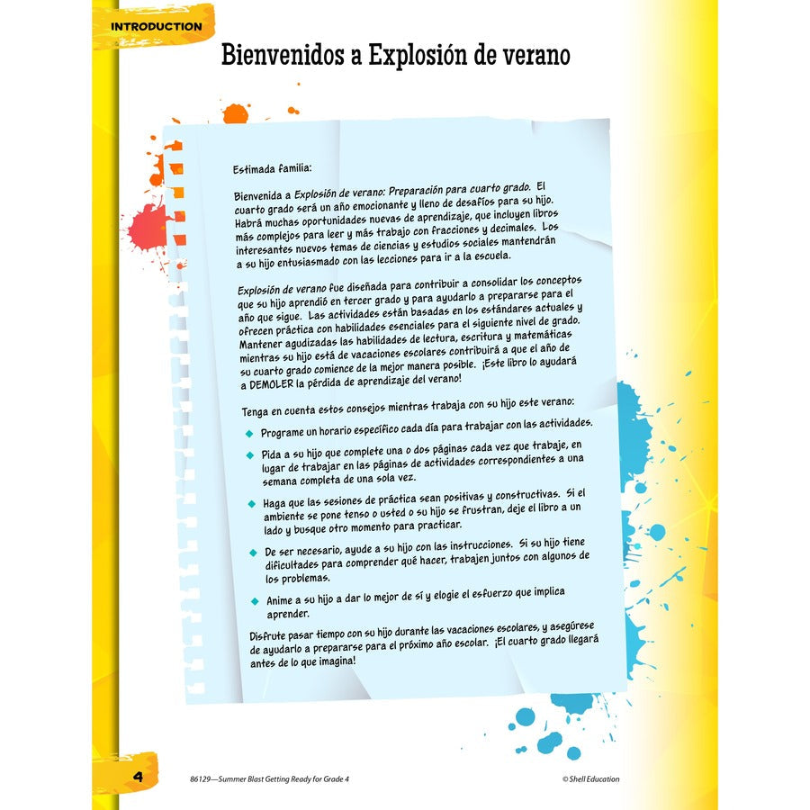 Shell Education Summer Blast Spanish Workbook Printed Book - Alternate-Image2