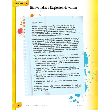 Shell Education Summer Blast Spanish Workbook Printed Book - Alternate-Image2