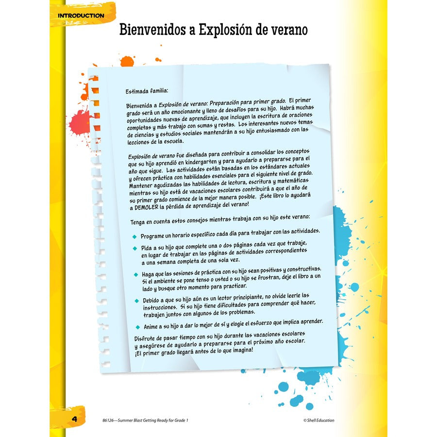 Shell Education Summer Blast Spanish Workbook Printed Book - Alternate-Image5