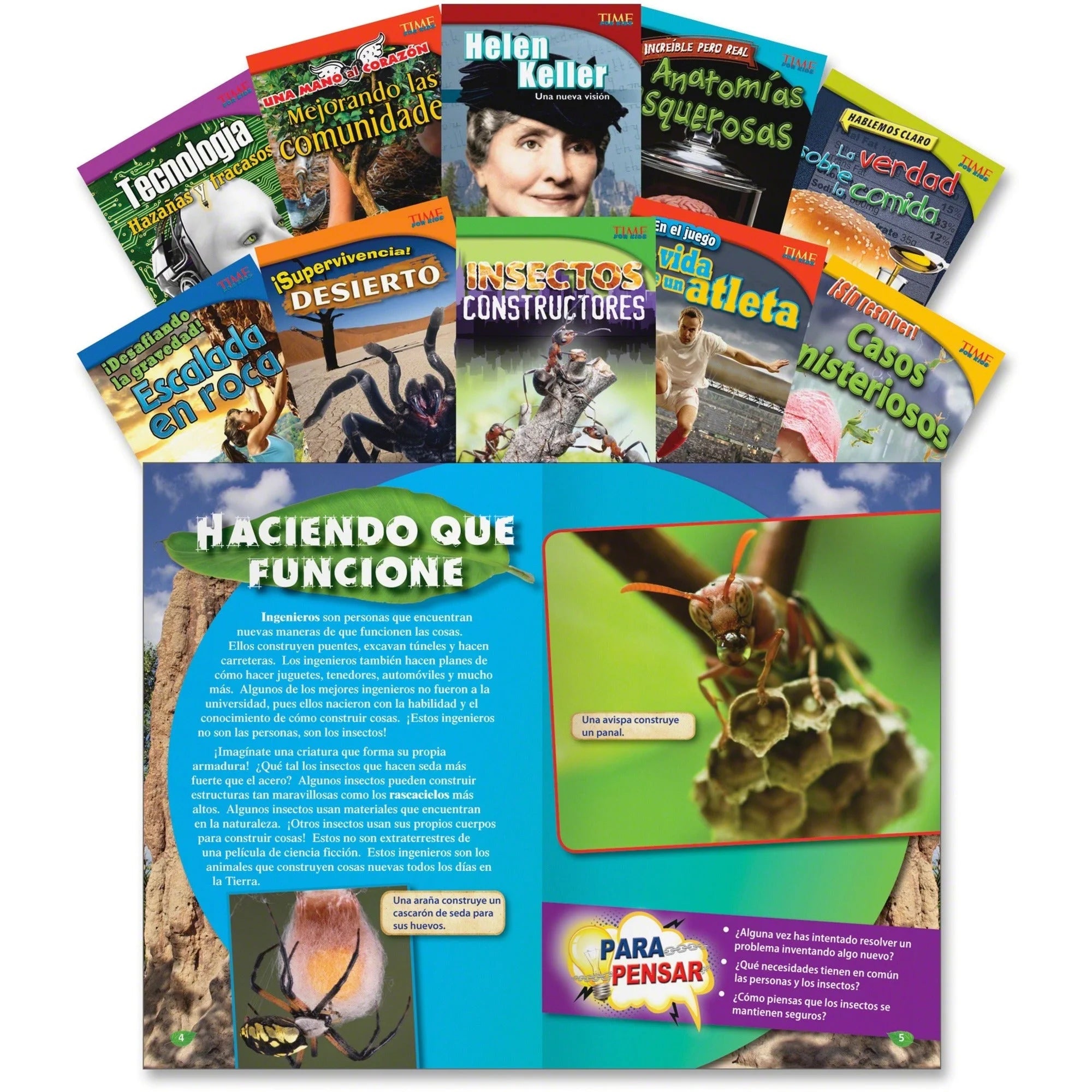 Shell Education TFK 4th-Grade Spanish Book Set - Grade 4 Printed Books - Learning & Activities