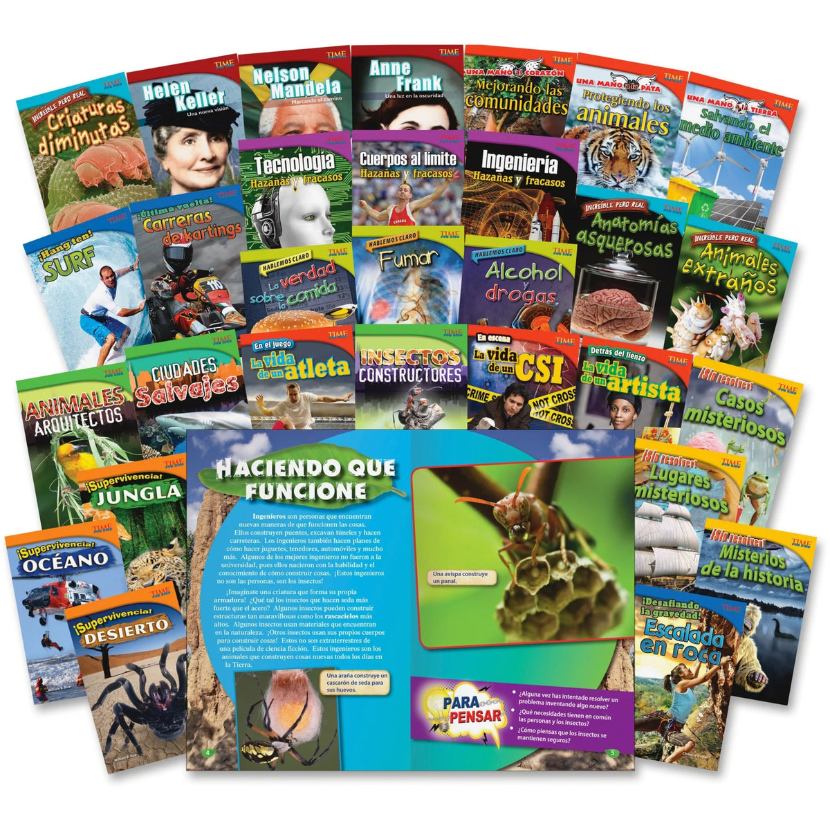 Shell Education TFK Advanced 4th-Grade Spanish Book Set - 30 Printed Books - Learning & Activities