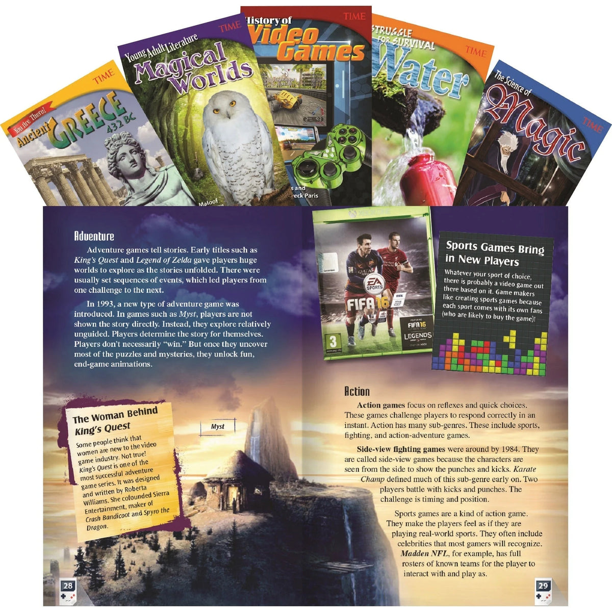 Shell Education TIME Informational Text Grade 6 Set 1 - Engaging 5-Book - Learning Books & Activities