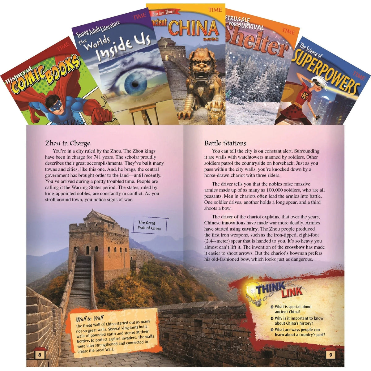 Shell Education TIME Informational Text Grade 6 Set 2 - Engaging 5-Book - Learning Books & Activities