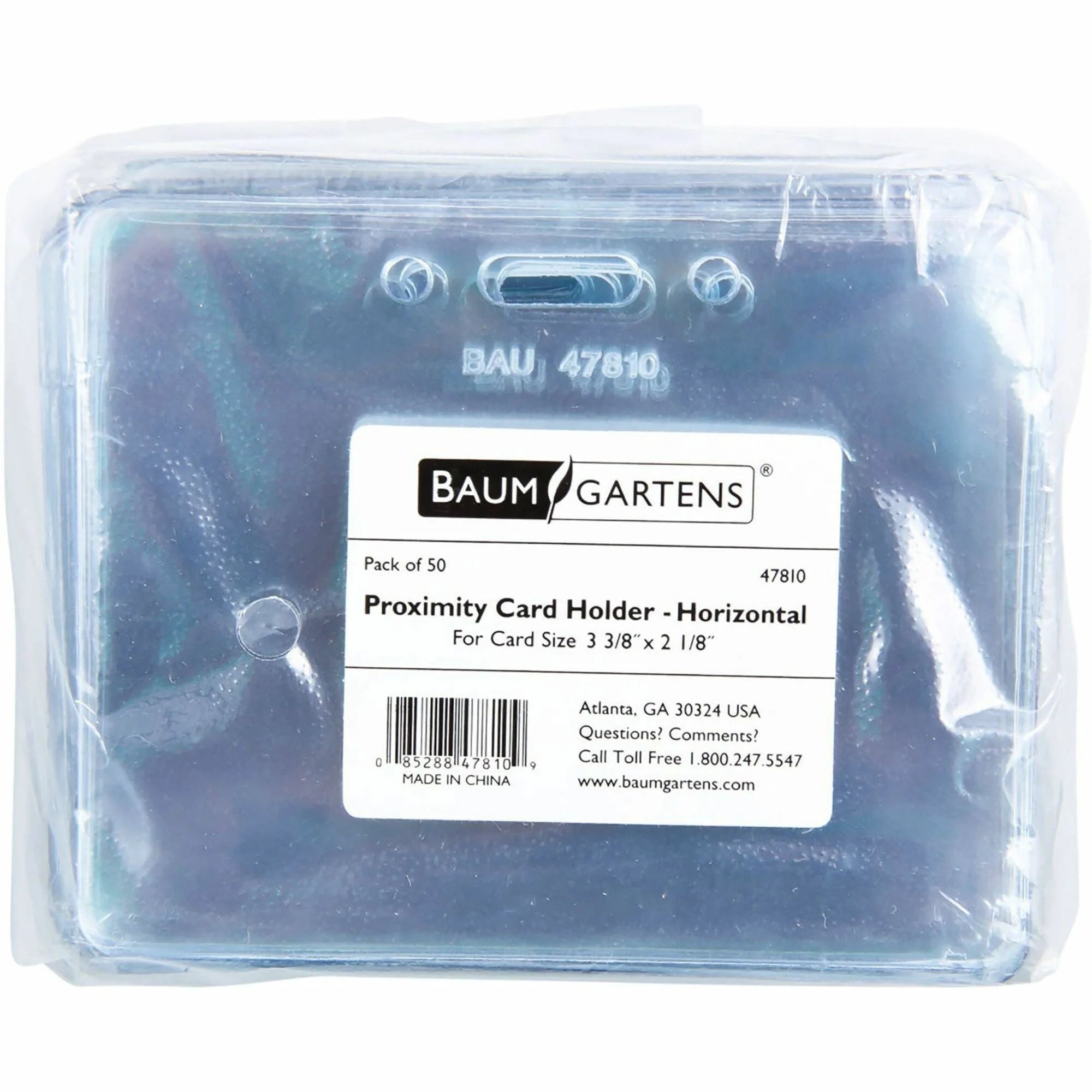 SICURIX Badge Holder: Horizontal Vinyl Clear - 3.50’’ x 2.37’’ - 50 Pack - ID Badges & Supplies