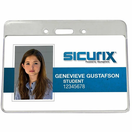 SICURIX Badge Holder: Horizontal Vinyl Clear - 3.50’’ x 2.37’’ - 50 Pack - ID Badges & Supplies