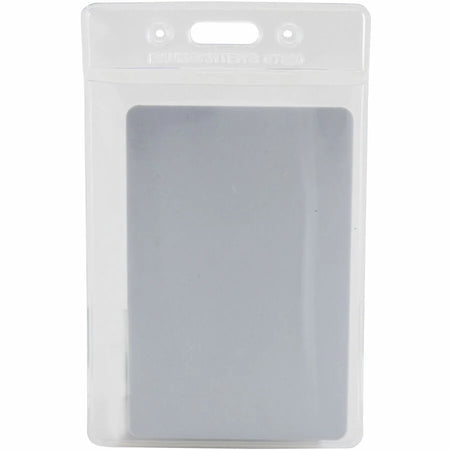 SICURIX Badge Holder: Horizontal Vinyl Clear 3.5’’x2.5’’ - 50 Pack - ID Badges & Supplies