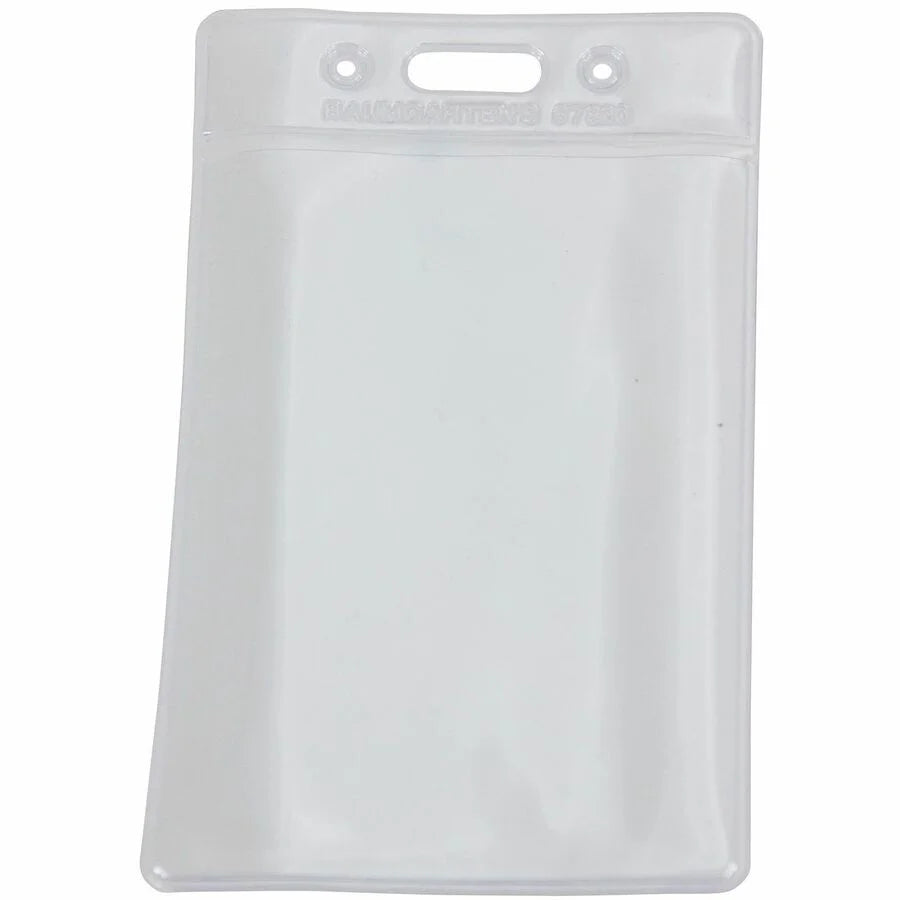 SICURIX Badge Holder: Horizontal Vinyl Clear 3.5’’x2.5’’ - 50 Pack - ID Badges & Supplies