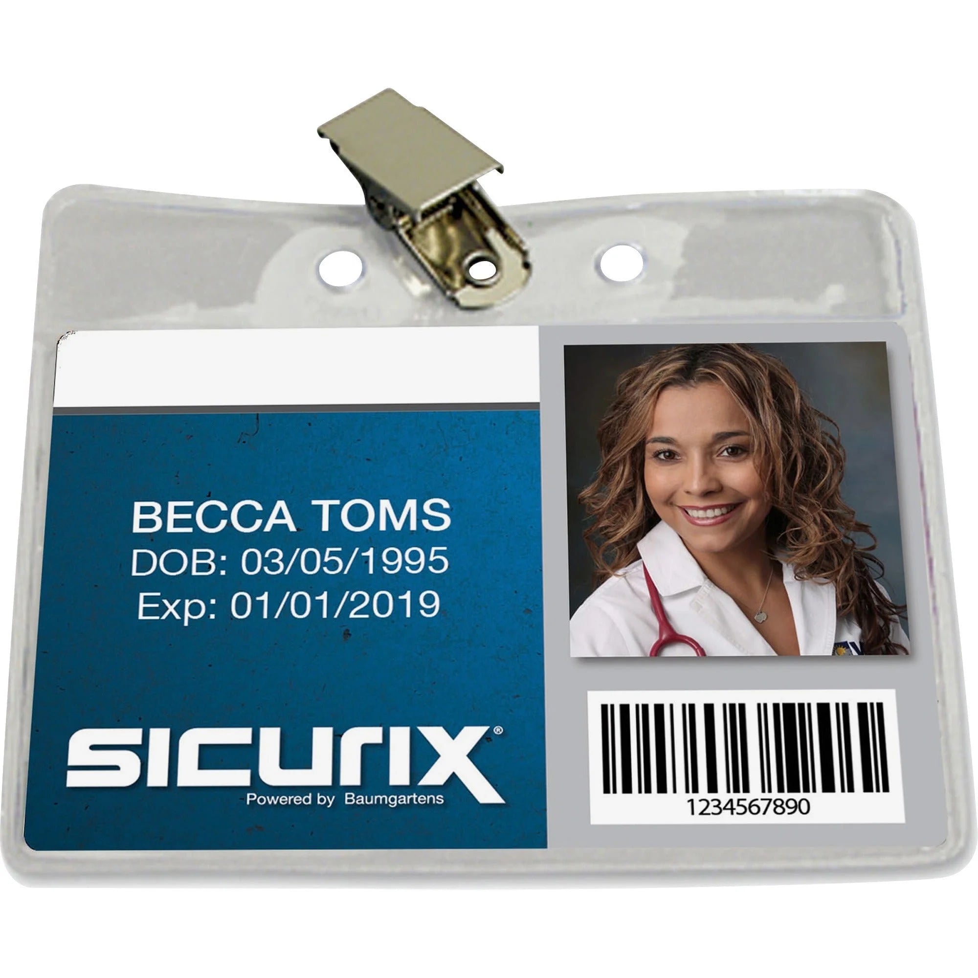 SICURIX Badge Holder: Horizontal Vinyl Clear - Sturdy Transparent Design - ID Badges & Supplies