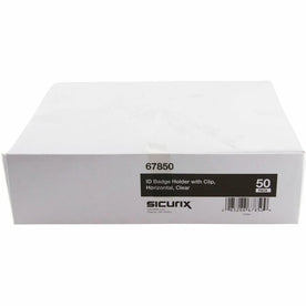 SICURIX Badge Holder: Horizontal Vinyl Clear - Sturdy Transparent Design - ID Badges & Supplies