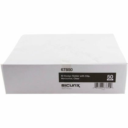 SICURIX Badge Holder: Horizontal Vinyl Clear - Sturdy Transparent Design - ID Badges & Supplies