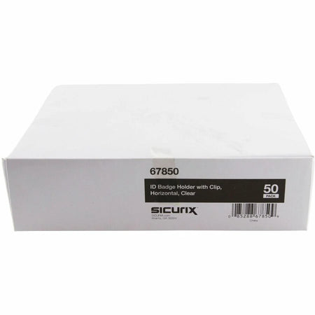 SICURIX Badge Holder: Horizontal Vinyl Clear - Sturdy Transparent Design - ID Badges & Supplies