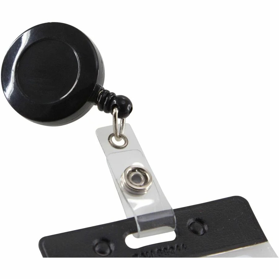 SICURIX Badge Holder: Plastic Black - Pack of 25 - ID Badges & Supplies