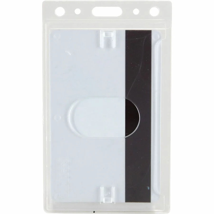 SICURIX Badge Holder: Vertical Clear Polycarbonate - 2.50’’ x 3.50’’ - 25/Pack - ID Badges & Supplies