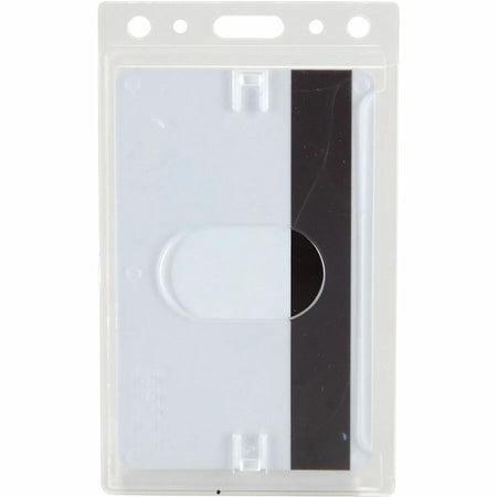 SICURIX Badge Holder: Vertical Clear Polycarbonate - 2.50’’ x 3.50’’ - 25/Pack - ID Badges & Supplies