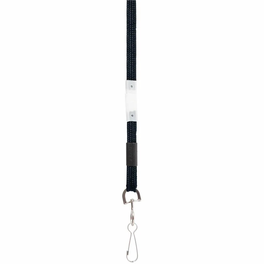 SICURIX Breakaway Lanyard: Snap Attachment 36’’ Length Black Nylon - ID Badges & Supplies