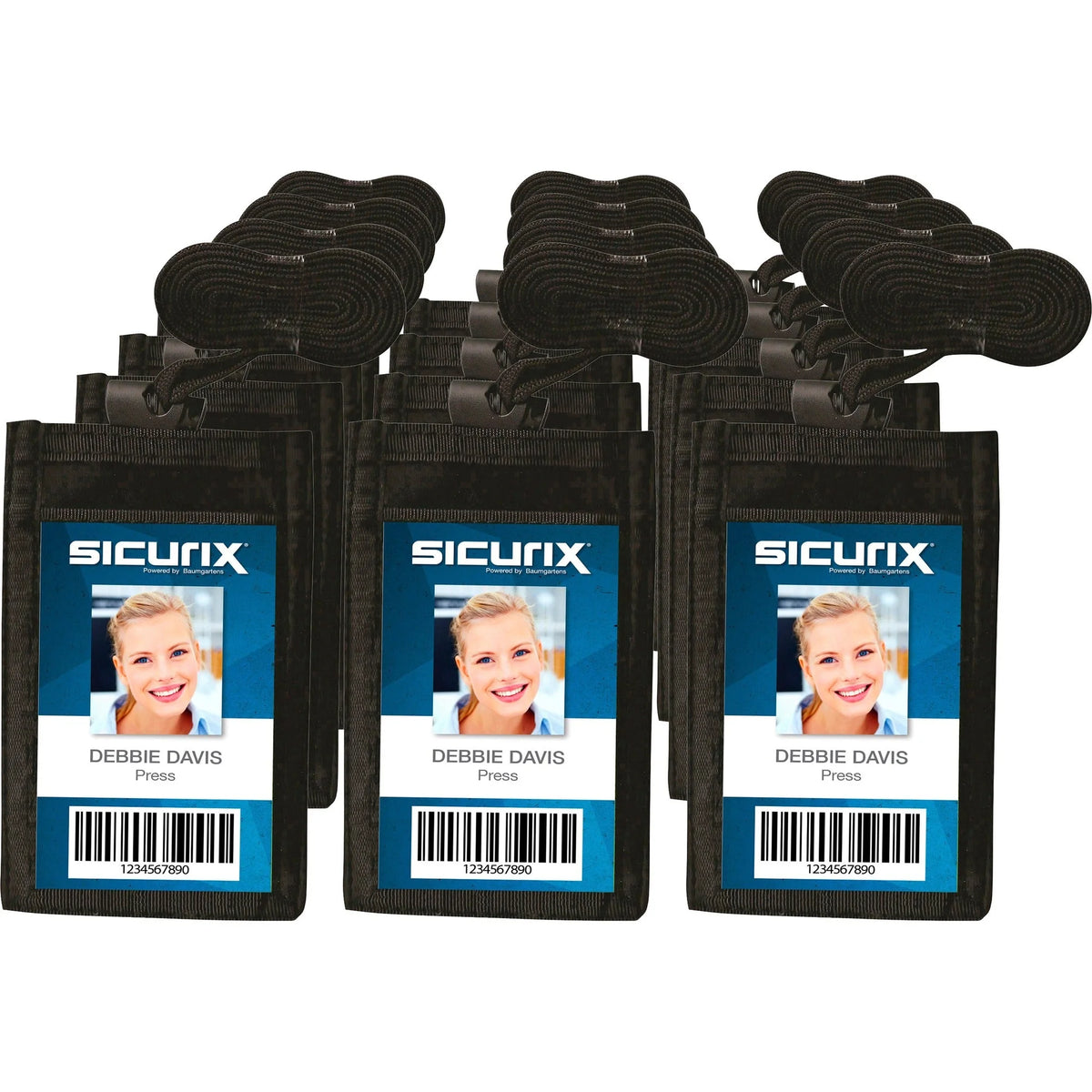 SICURIX Business Card Carrying Case: Black Nylon Pouch - ID Badges & Supplies