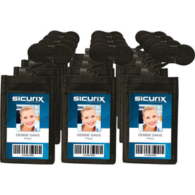 SICURIX Business Card Carrying Case: Black Nylon Pouch - ID Badges & Supplies