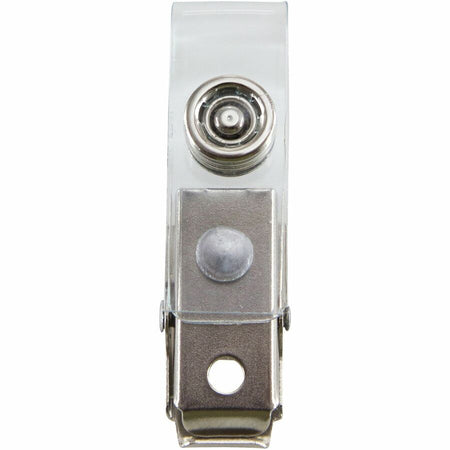 SICURIX Button ID Badge Strap Clips Clip 25 Pack CLEAR (68010) - Alternate-Image4