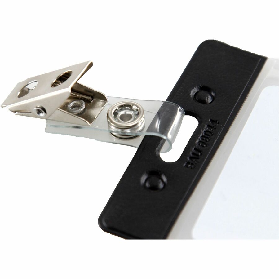 SICURIX Button ID Badge Strap Clips Clip 25 Pack CLEAR (68010) - Alternate-Image2