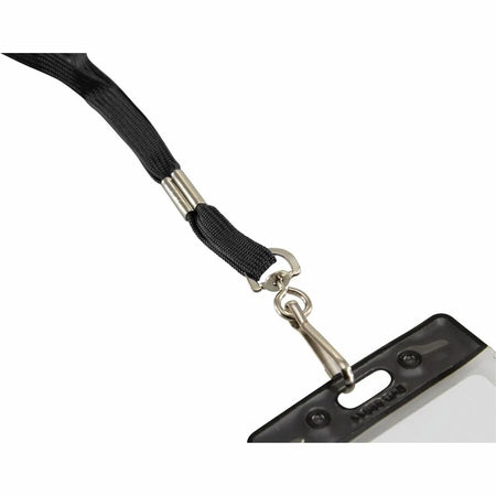 SICURIX Flat Hook Lanyard: Shoelace-style Design 36’’ Length Black Metal - ID Badges & Supplies