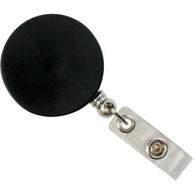 SICURIX Heavy-Duty ID Card Reel: Plastic Black - 1 Each - Badges & Supplies