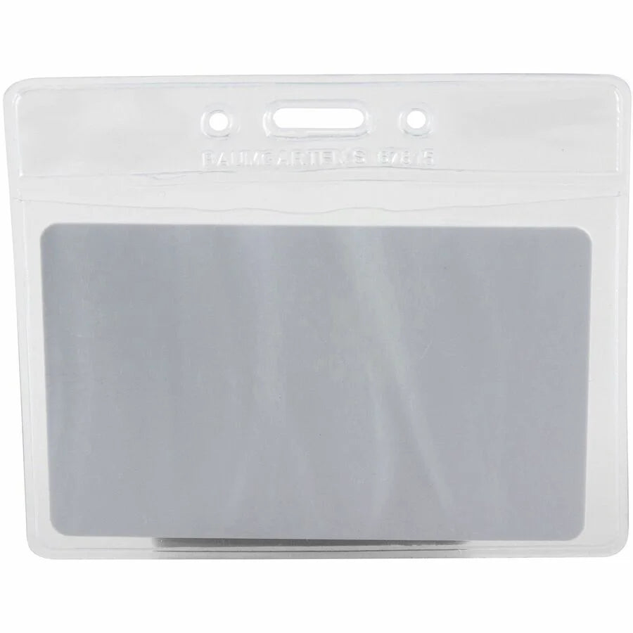 SICURIX Horizontal Badge Holder - Clear Vinyl - 2.5’’ x 3.5’’ - 50 Pack - ID Badges & Supplies