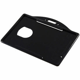 SICURIX Horizontal Plastic Badge Holder in Black - 25 Pack - ID Badges & Supplies
