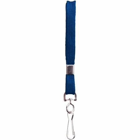 SICURIX Metal Hook Lanyard: 0.4’’ x 36’’ Blue - 100 Pack - ID Badges & Supplies