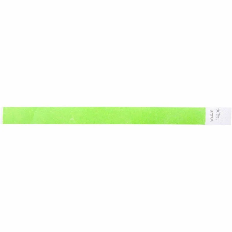 SICURIX Neon Green Tyvek Security Wristbands - 100 Pack - ID Badges & Supplies