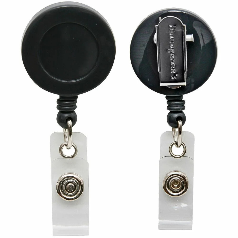 SICURIX Plastic Badge Holder in Black - Compact Design - ID Badges & Supplies