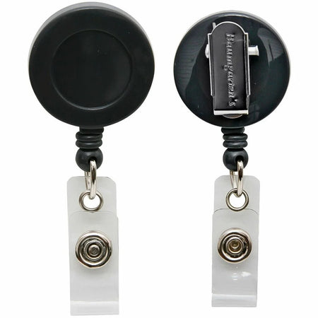 SICURIX Plastic Badge Holder in Black - Compact Design - ID Badges & Supplies