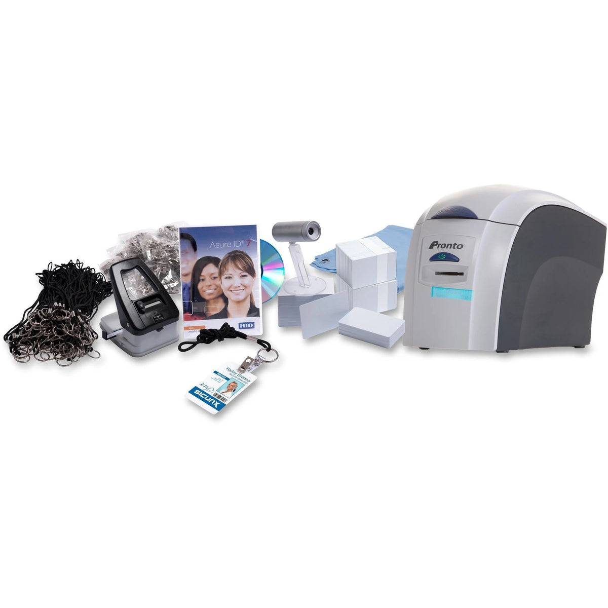 SICURIX Pronto Desktop Printer - Color Card Print - Gray - Fast Mono & Printing - ID Badges Supplies