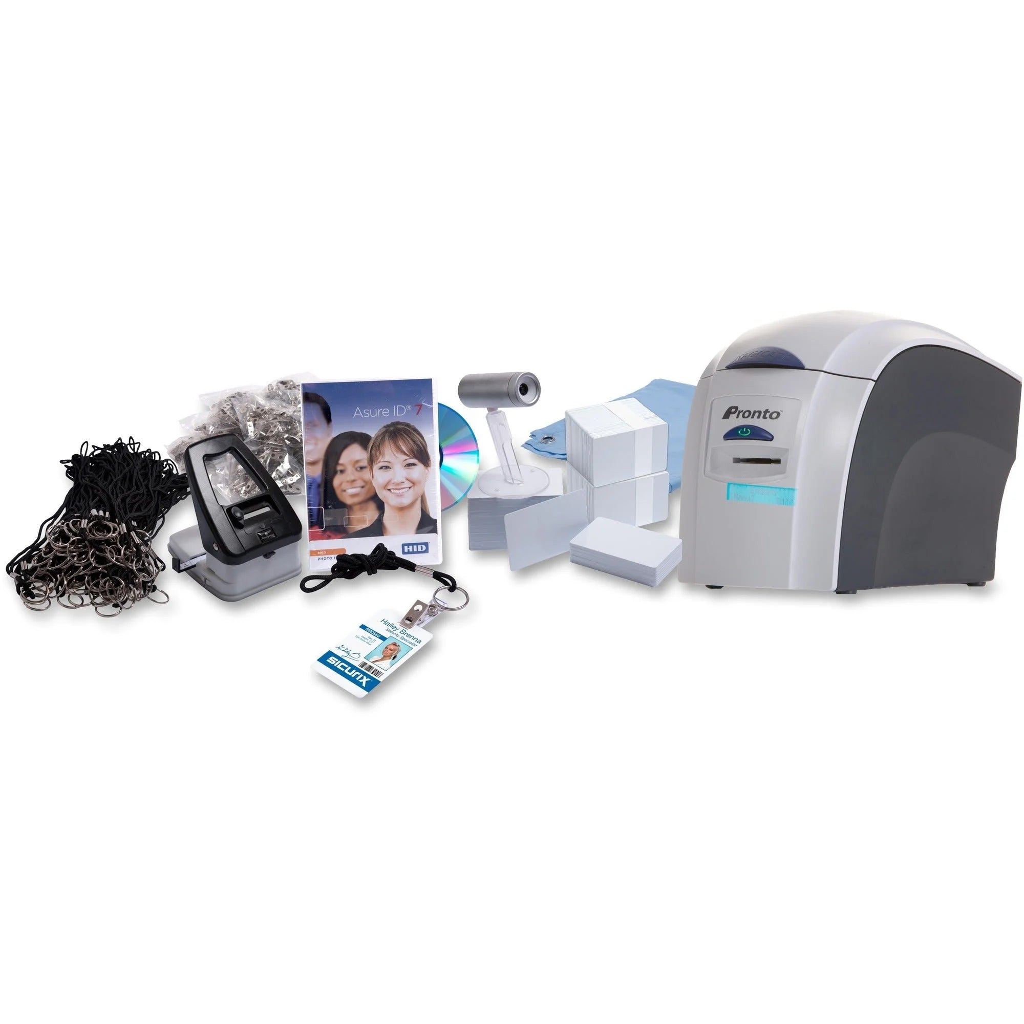 SICURIX Pronto Desktop Printer - Color Card Print - Gray - Fast Mono & Printing - ID Badges Supplies