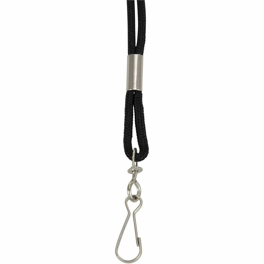 SICURIX Standard Rope Lanyard: Hook Attachment 36’’ Length Black - Nylon - ID Badges & Supplies