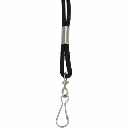 SICURIX Standard Rope Lanyard: Hook Attachment 36’’ Length Black - Nylon - ID Badges & Supplies