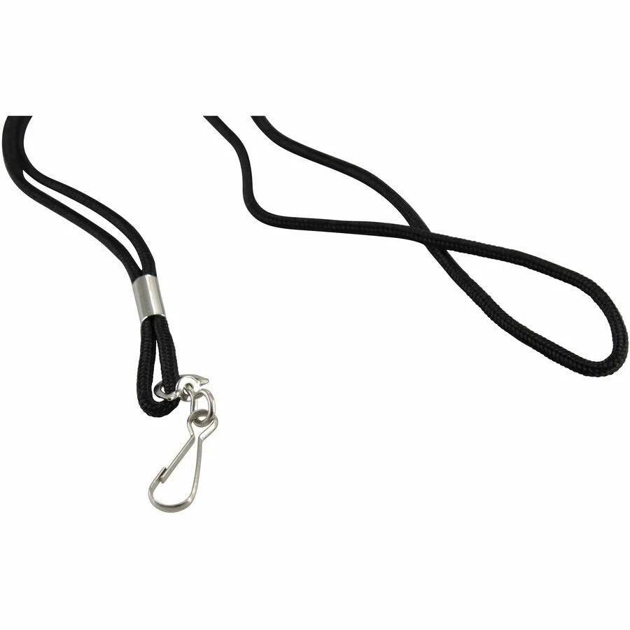SICURIX Standard Rope Lanyard: Hook Attachment 36’’ Length Black - Nylon - ID Badges & Supplies