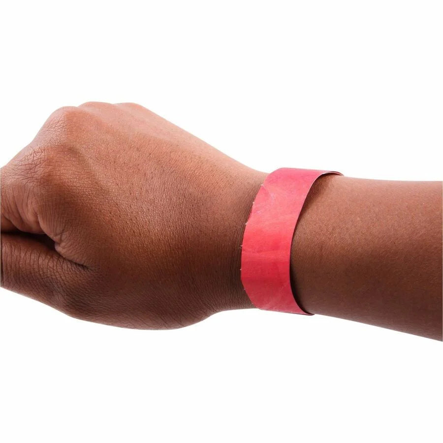 SICURIX Tyvek Security Wristbands - Red - 0.8’’ x 10’’ - 100 Pack - ID Badges & Supplies