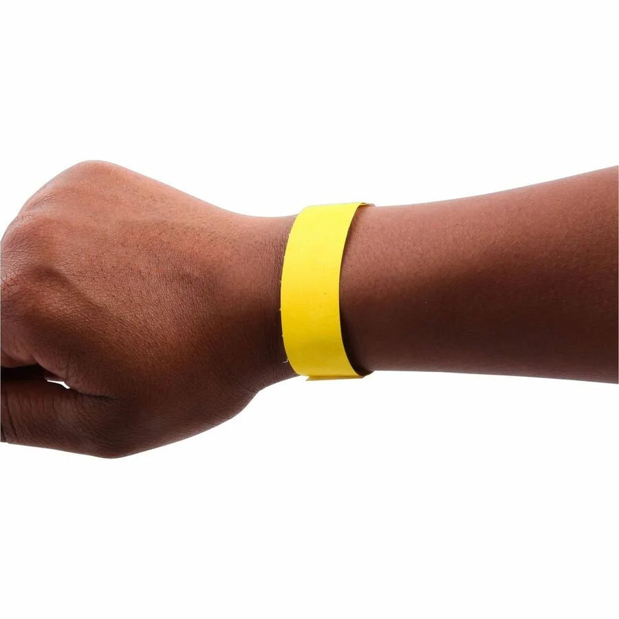 SICURIX Tyvek Security Wristbands - Yellow - 100 Pack - ID Badges & Supplies