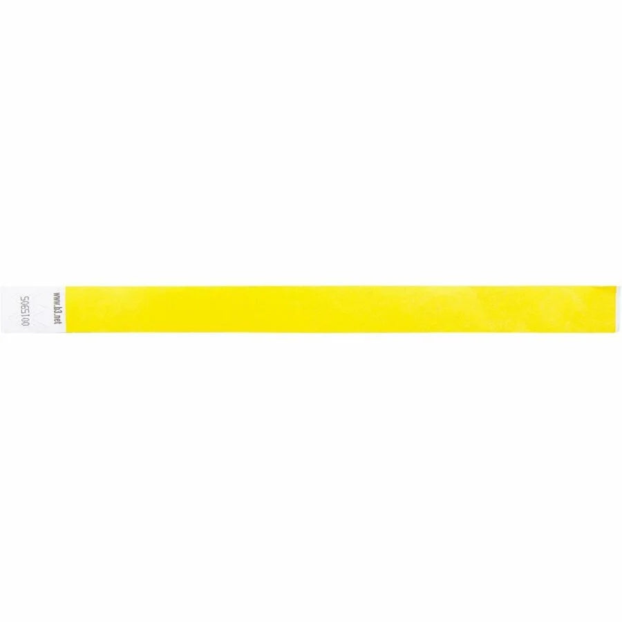 SICURIX Tyvek Security Wristbands - Yellow - 100 Pack - ID Badges & Supplies