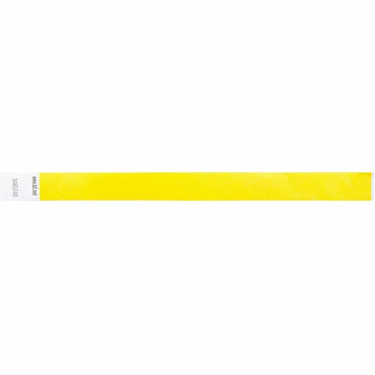 SICURIX Tyvek Security Wristbands - Yellow - 100 Pack - ID Badges & Supplies