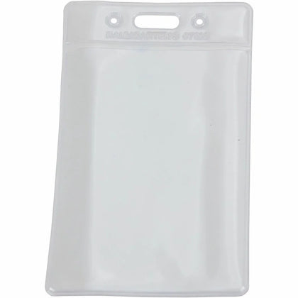 SICURIX Vertical Badge Holder - Clear Vinyl - Sturdy - 12 Pack - ID Badges & Supplies